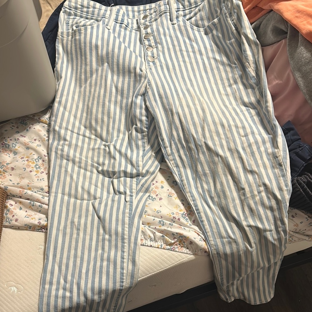 Striped Blue and White Men's Pants